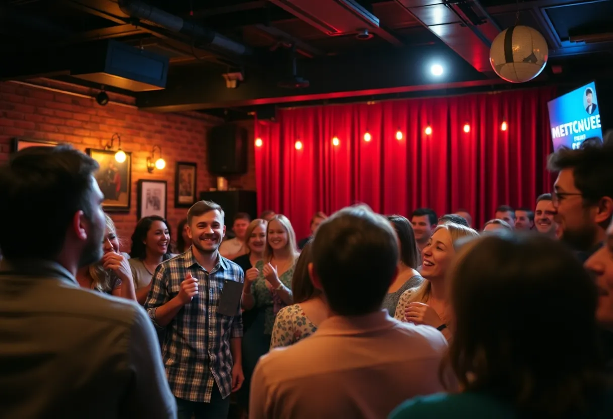 Audience enjoying a comedy night at Living Room Laughs