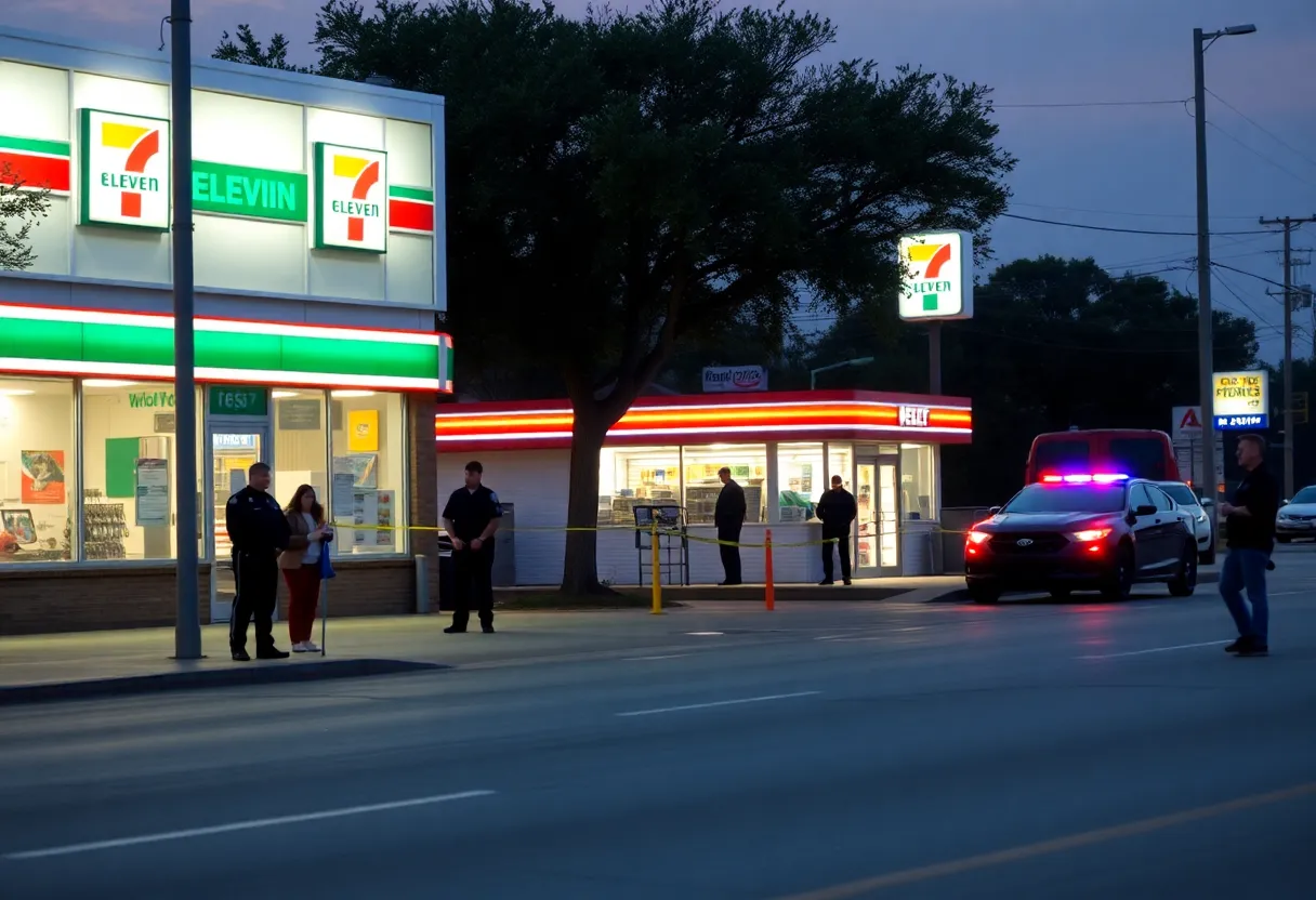 Scene of a robbery at a 7-Eleven in Round Rock with police on site.