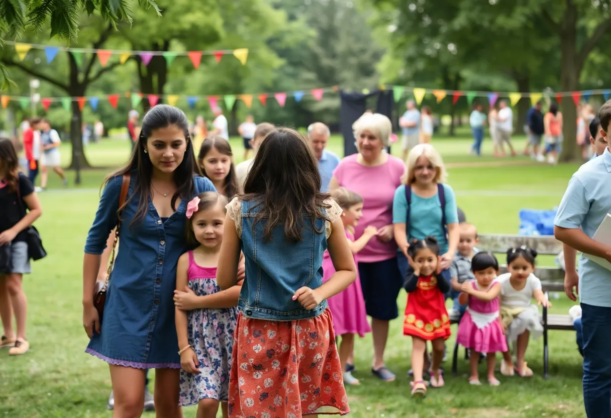 Families celebrating Juneteenth in Round Rock park with a somber background of increased safety concerns.