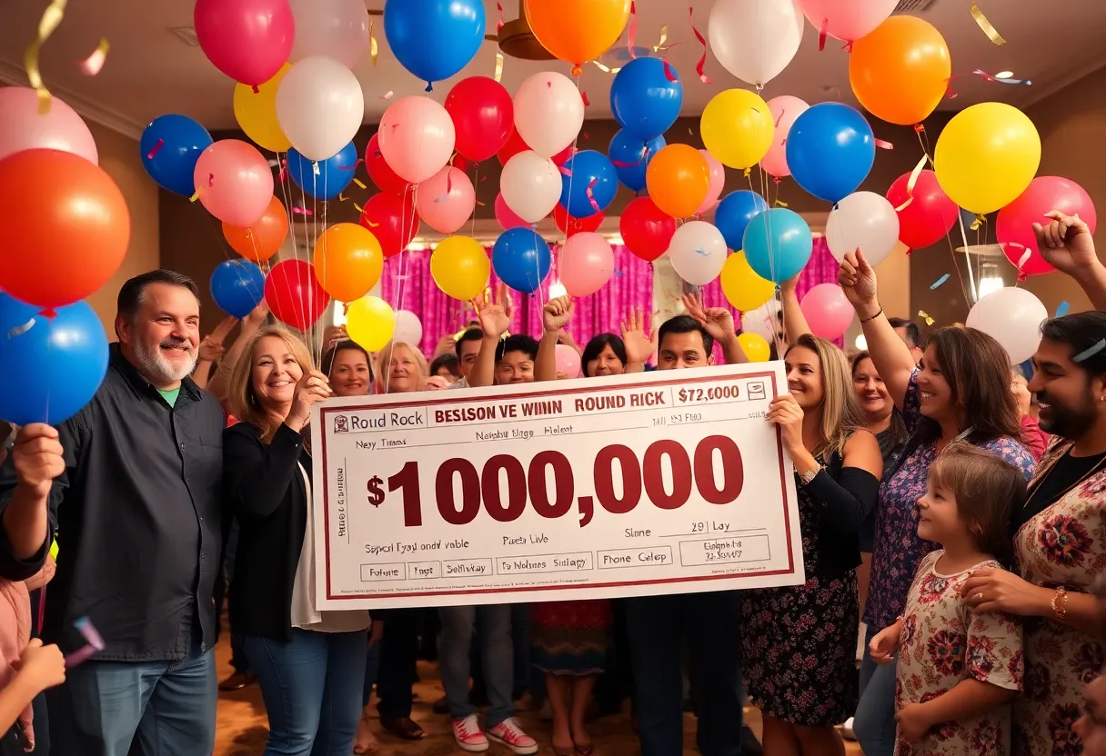 Community celebration in Round Rock for lottery winner