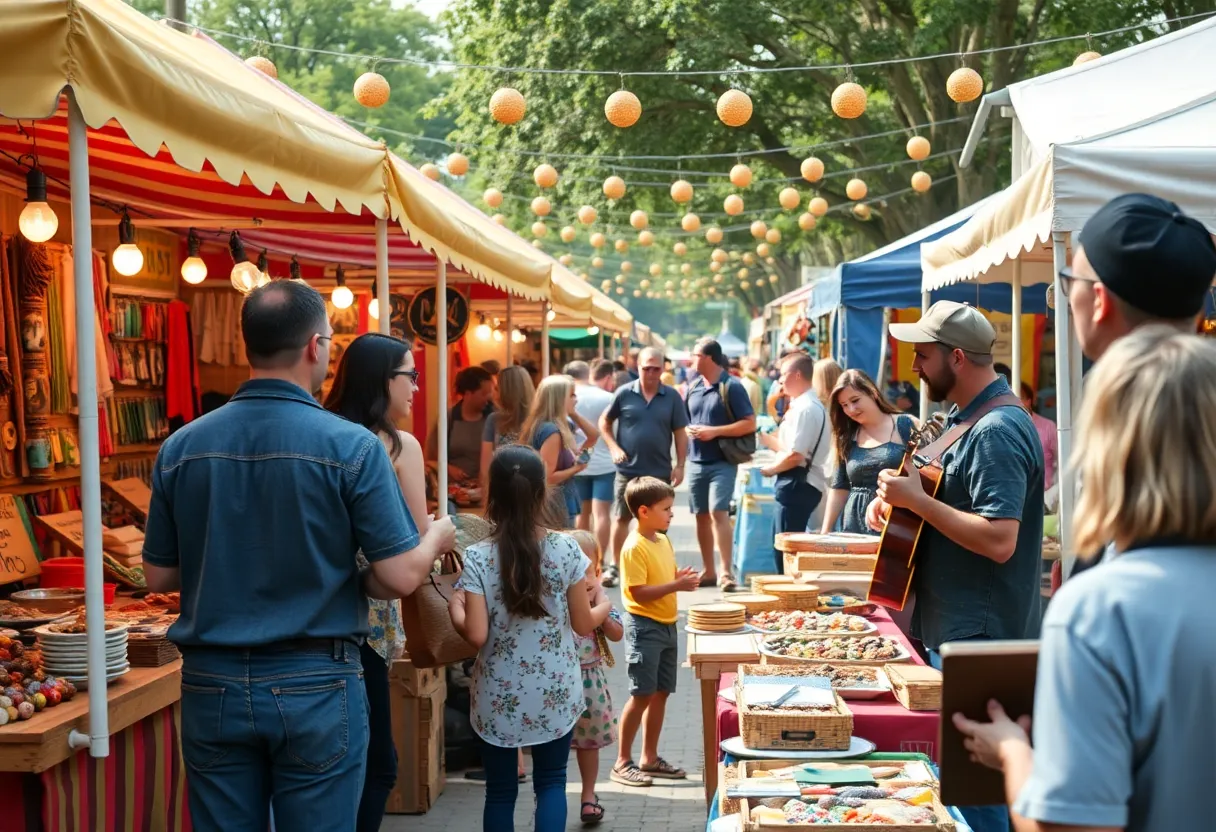 Families enjoying Round Rock Market Days