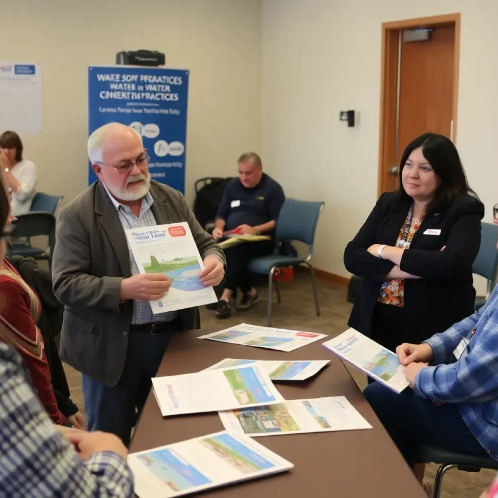 Residents of Round Rock discussing water conservation strategies