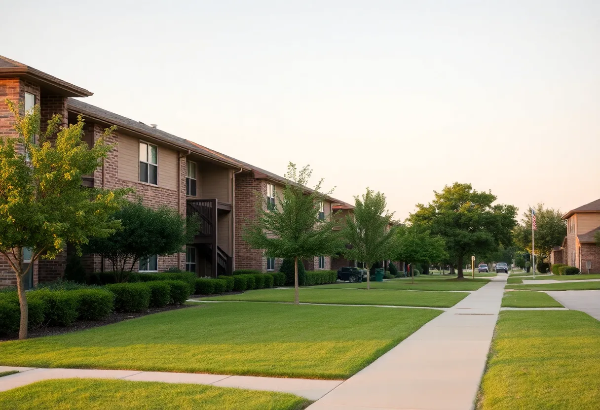 A tranquil view of the Taylor Texas neighborhood