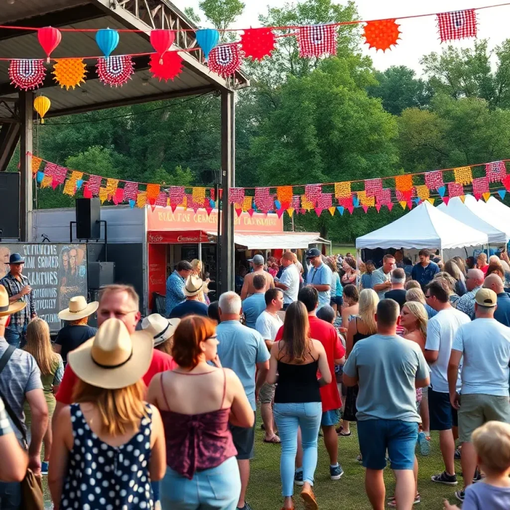 Festival-goers enjoying lively performances at the Two Step Inn in Georgetown