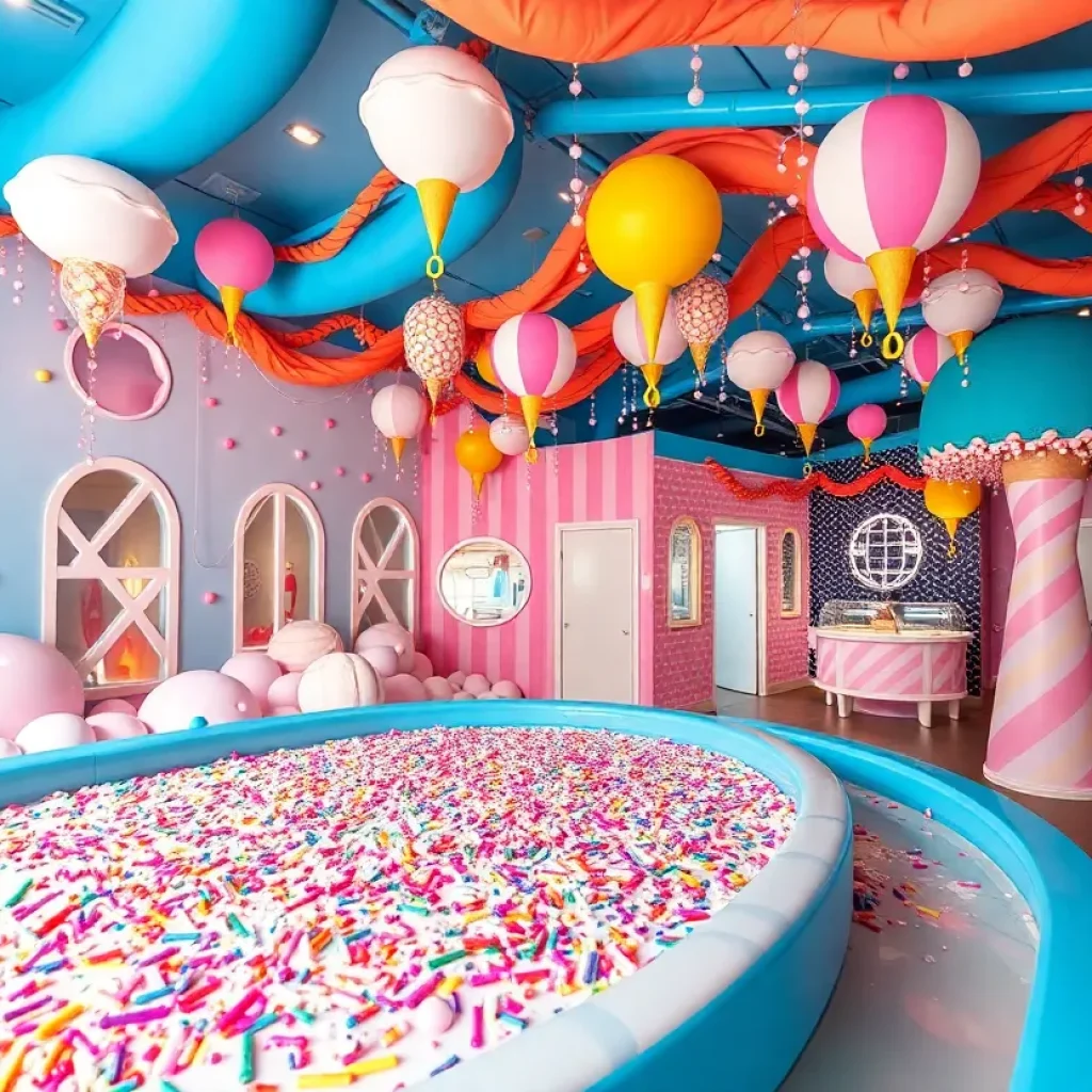 Interior view of the Museum of Ice Cream in Austin