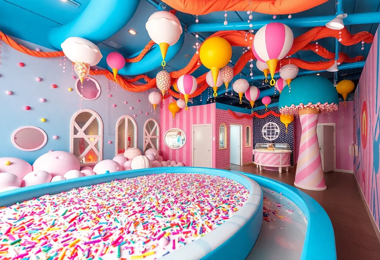 Interior view of the Museum of Ice Cream in Austin