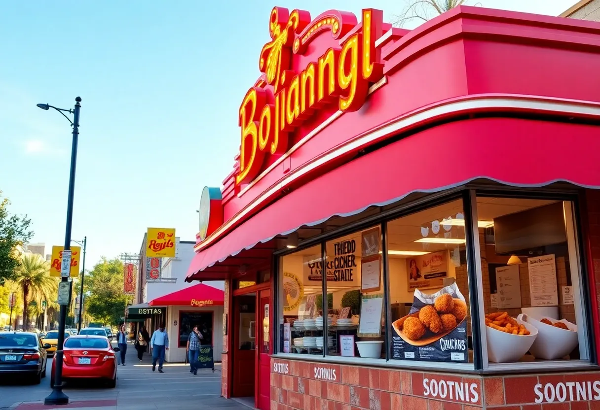 Bojangles restaurant showcasing fried chicken in Austin