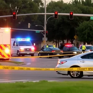 Scene of a serious car crash in Cedar Park with emergency services present.