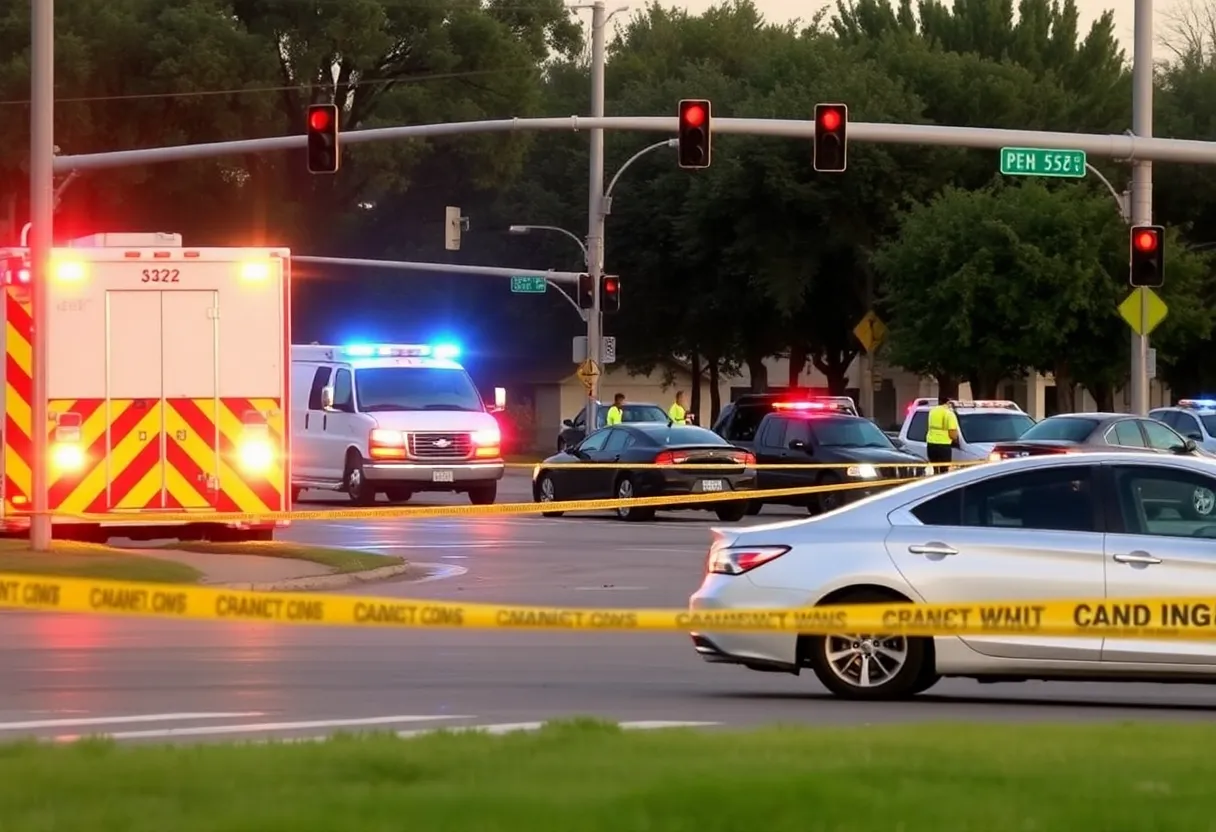 Scene of a serious car crash in Cedar Park with emergency services present.