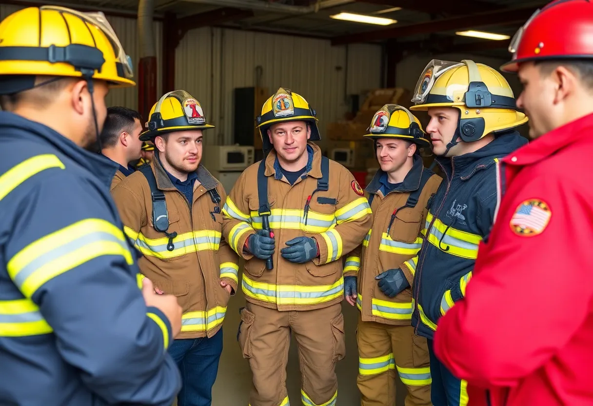Cedar Park firefighters engaged in safety training session
