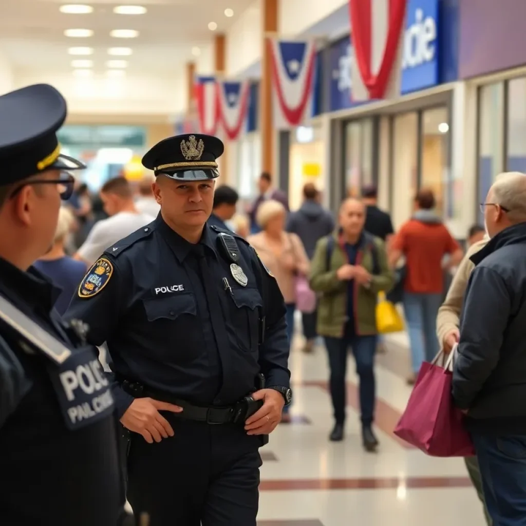 Cedar Park police officers engaging with the community at Town Center.