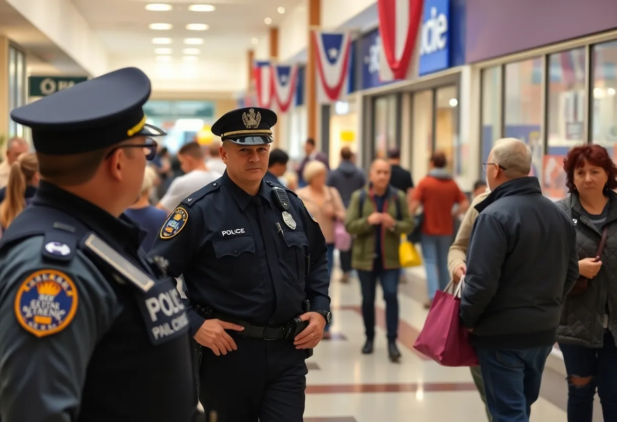 Cedar Park police officers engaging with the community at Town Center.