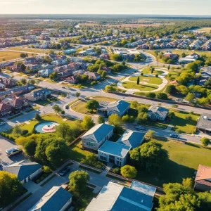 Aerial view of Central Texas cities like Leander and Pflugerville