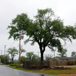 Aftermath of severe thunderstorms in Central Texas