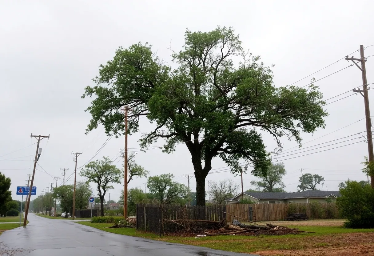 Aftermath of severe thunderstorms in Central Texas
