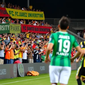 Soccer match between FC Juárez and Santos Laguna at Southwestern University Park