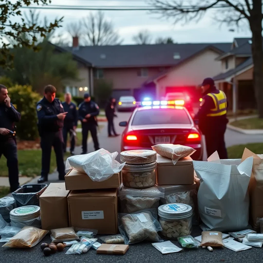 Police conducting a drug bust in Georgetown, TX