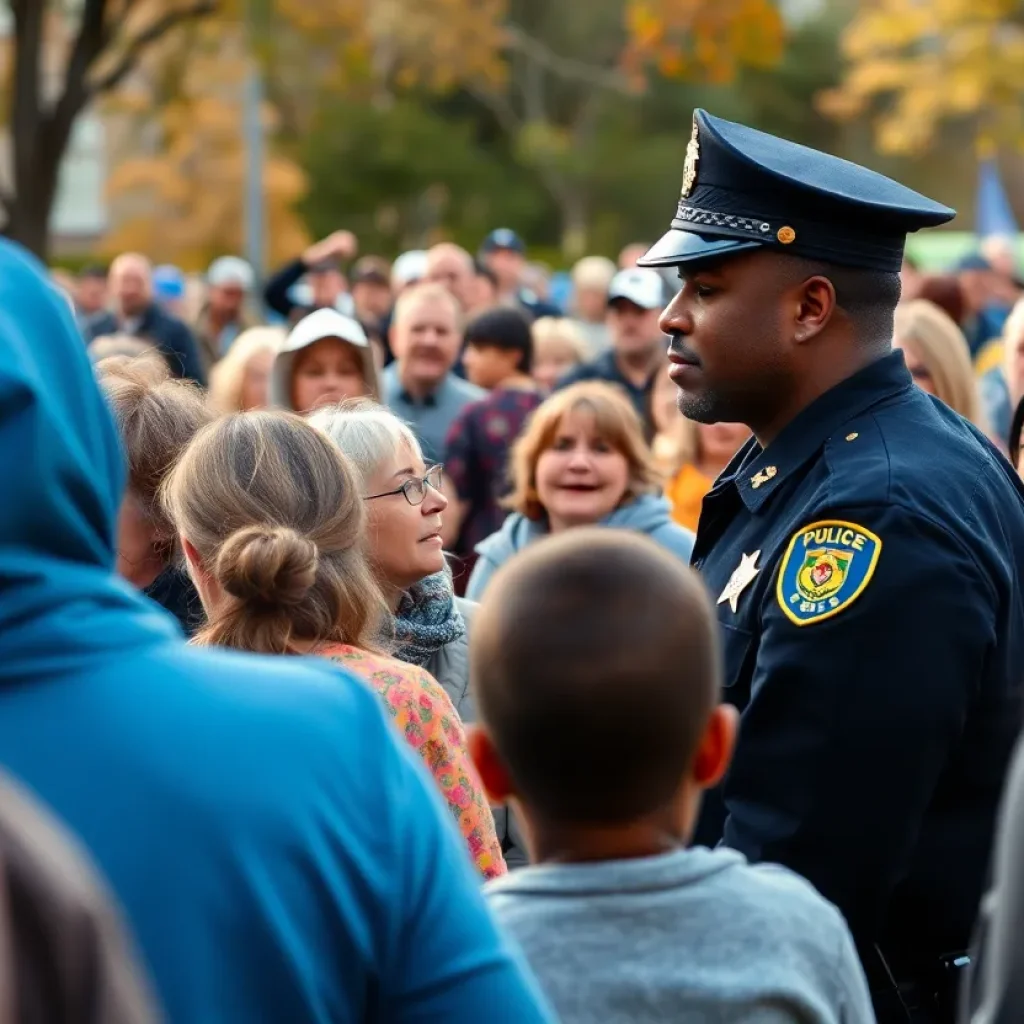 Community members gather for an honorary deputy swearing-in ceremony in Georgetown.