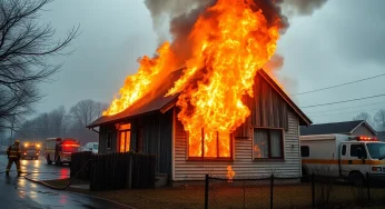 House Fire in Georgetown Amid Severe Weather