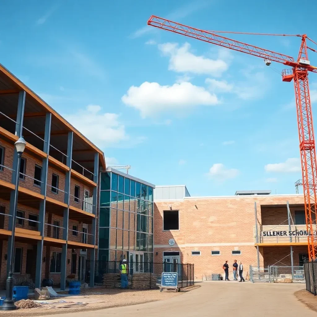 Construction site of new schools in Georgetown, Texas