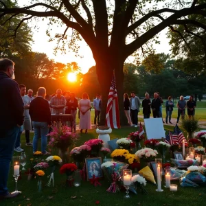 Community members gathered for a memorial service in honor of J.B. Swindell