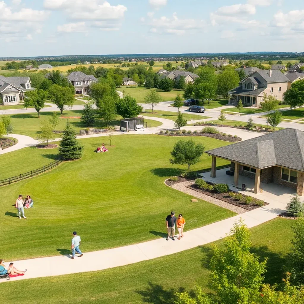 Suburban neighborhood in Leander, Texas