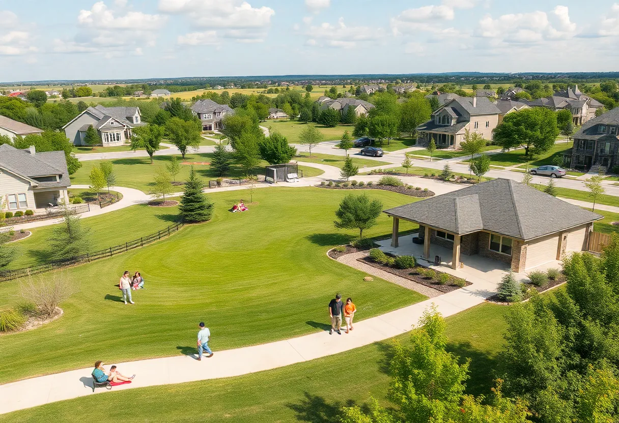 Suburban neighborhood in Leander, Texas