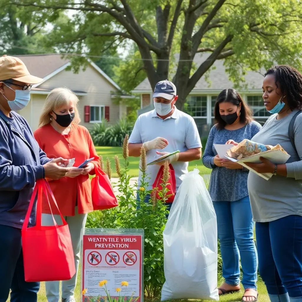 Residents engaged in mosquito control and prevention activities.