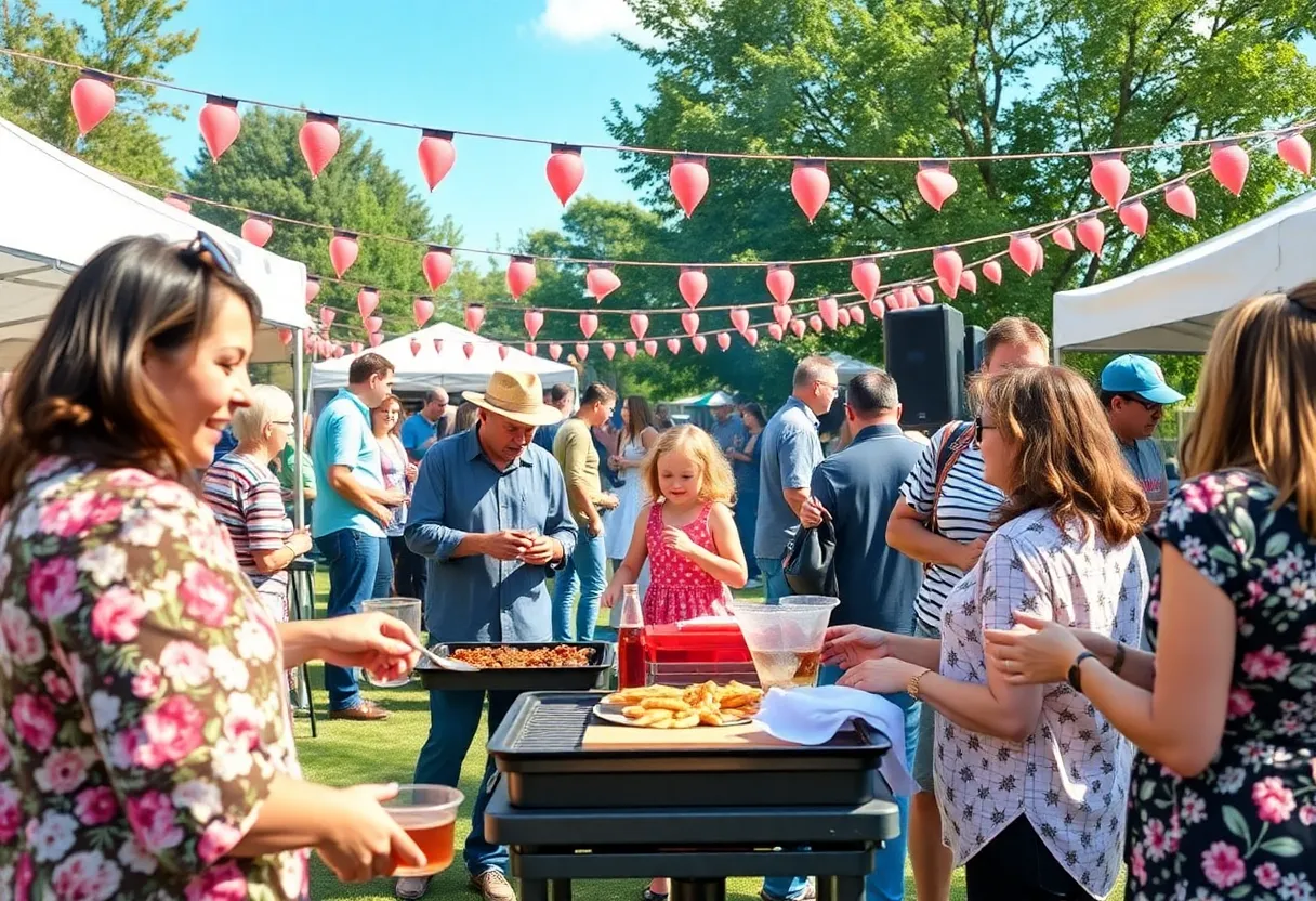 Families enjoying a festive Mother's Day celebration at Oakwood BBQ