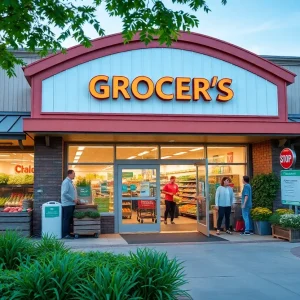 Exterior view of a new grocery store in Leander