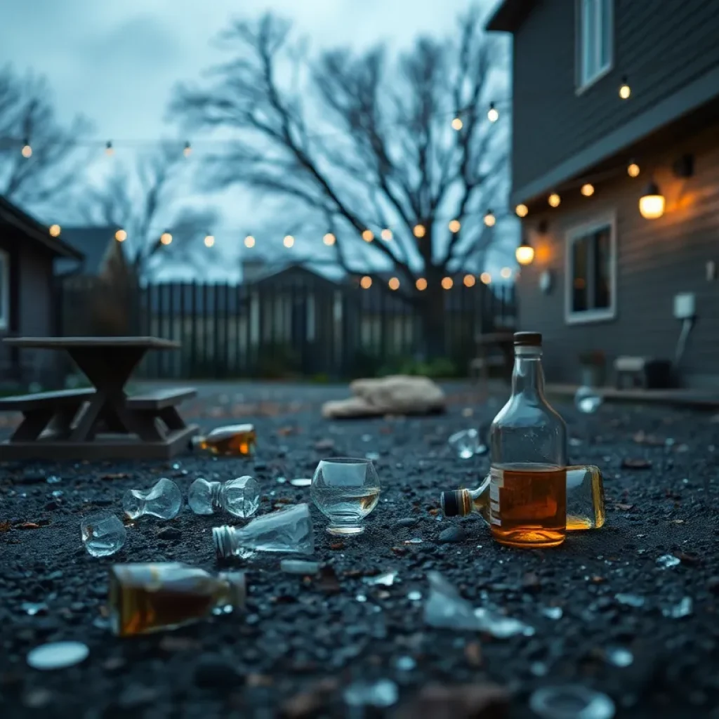 An empty outdoor space after a tragic shooting incident