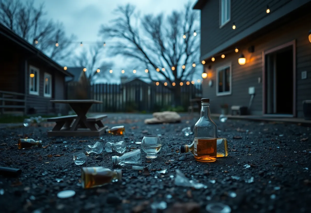 An empty outdoor space after a tragic shooting incident