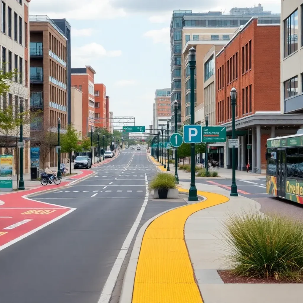 Pflugerville city roads with bike lanes and walkways