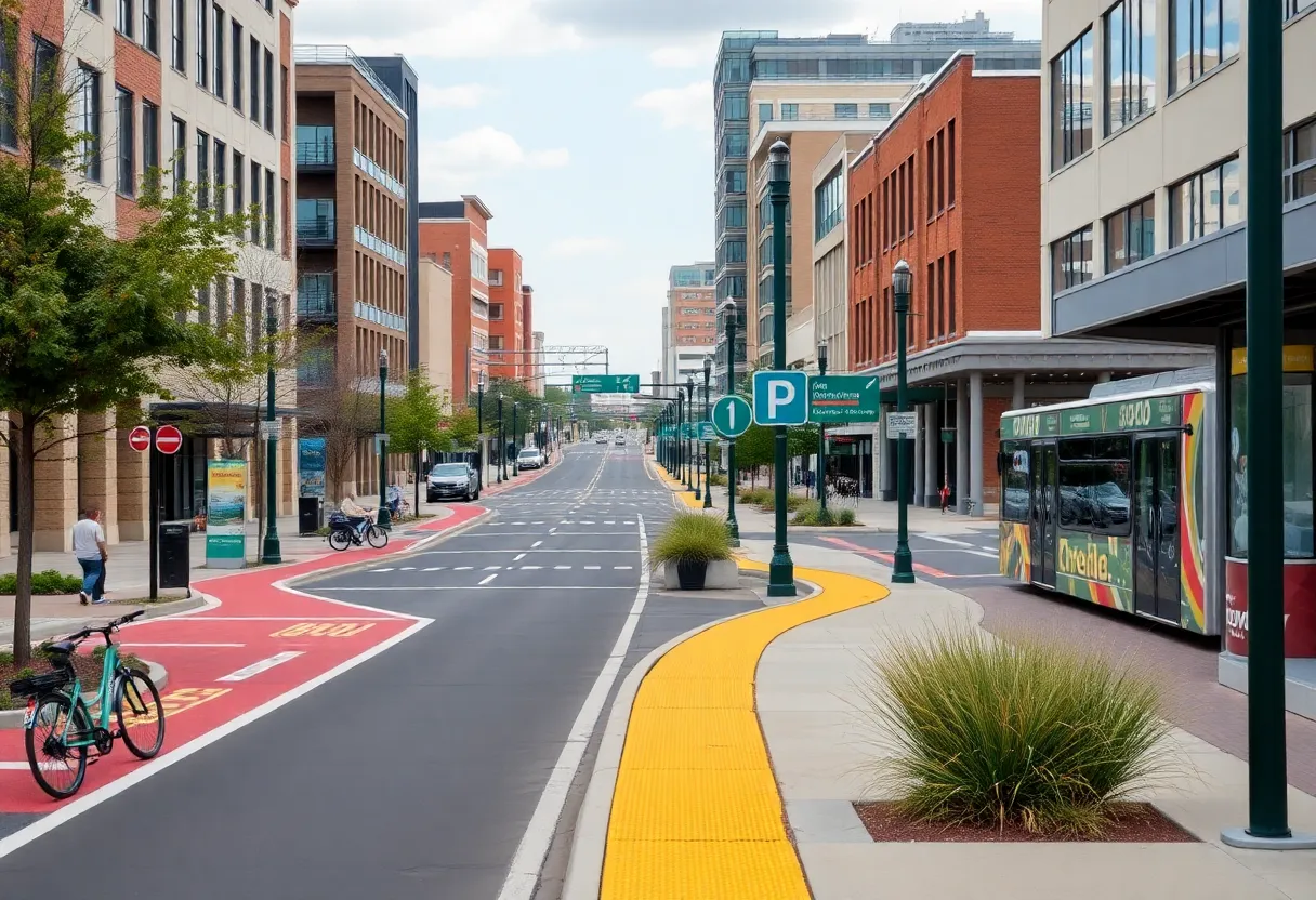 Pflugerville city roads with bike lanes and walkways