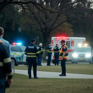 Emergency responders at the scene of the Round Rock shooting