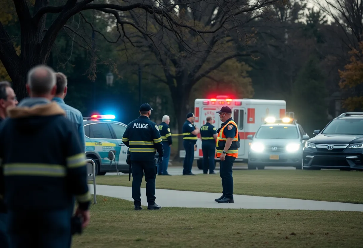 Emergency responders at the scene of the Round Rock shooting