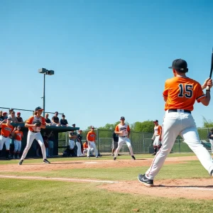 Waltrip and Georgetown high school baseball teams compete on the field.