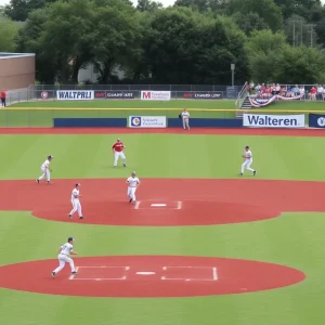Waltrip High School baseball game in action