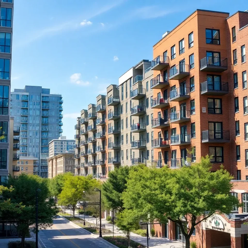 Modern apartment buildings in Austin representing redevelopment and urban growth.