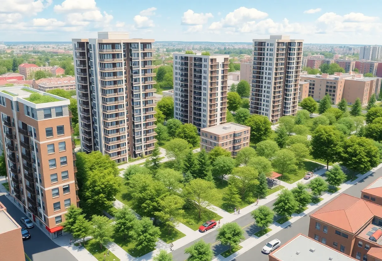 Illustration of an urban redevelopment project in Austin