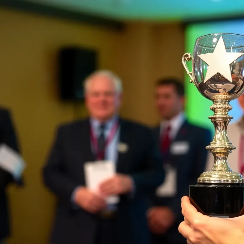 Award ceremony for Colorado County Citizen newspaper