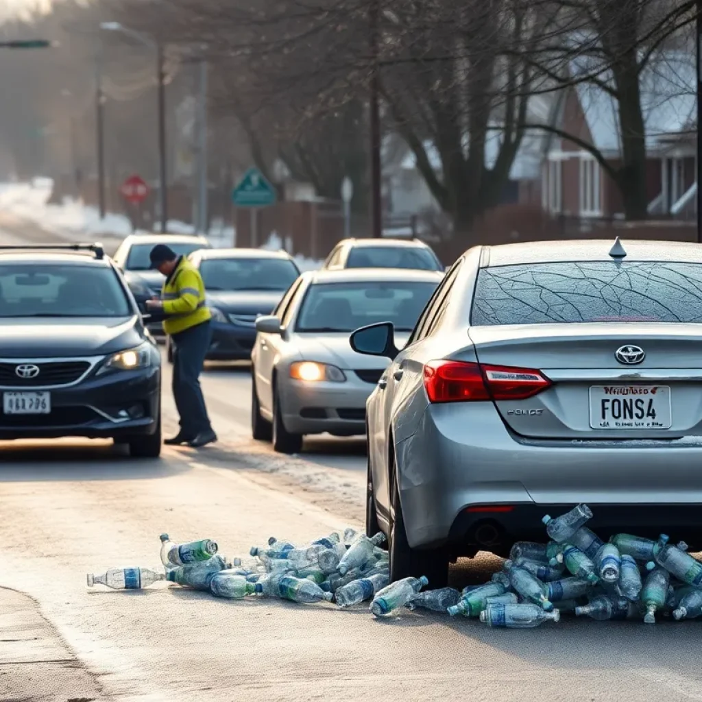 Police investigating incidents of frozen water bottles thrown at cars