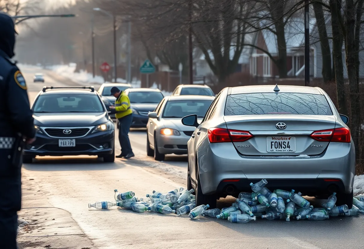 Police investigating incidents of frozen water bottles thrown at cars