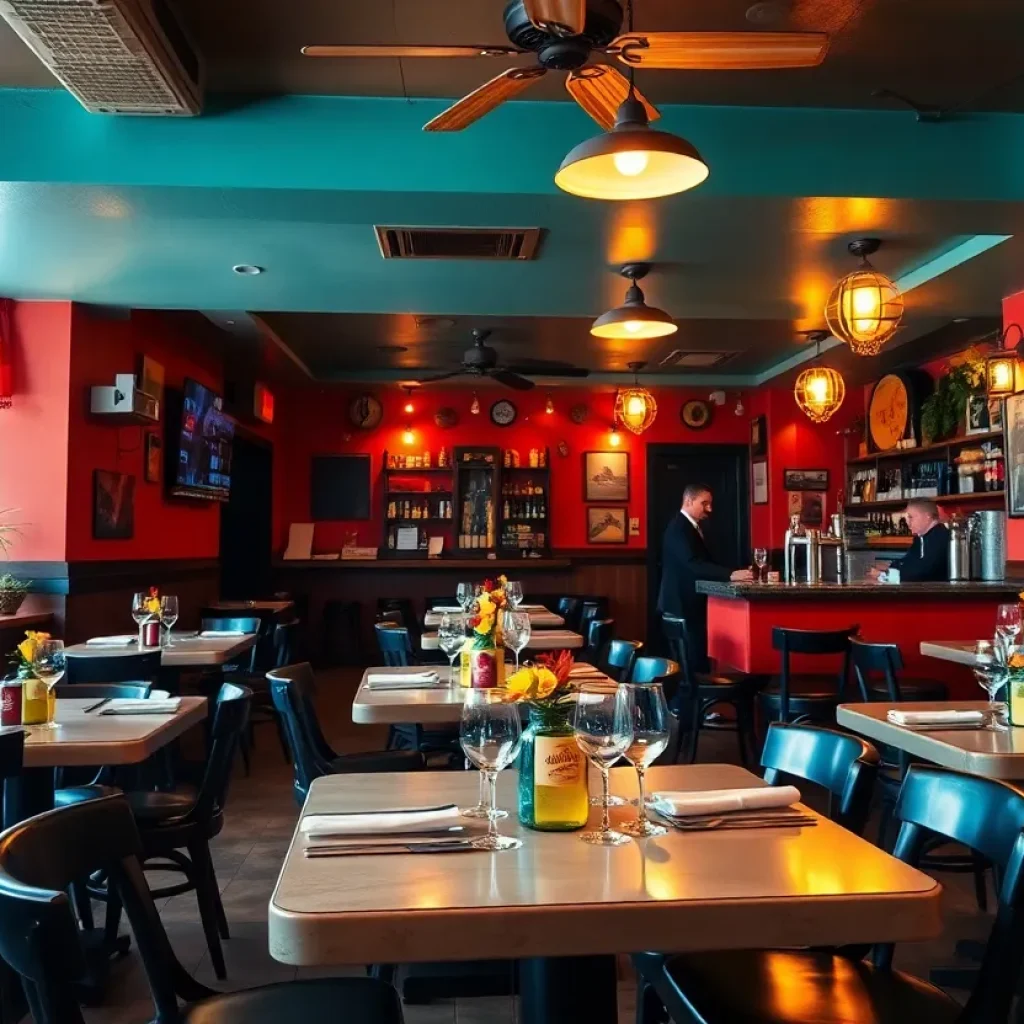 Interior view of Fuego Latino Gastropub showcasing Latin decor