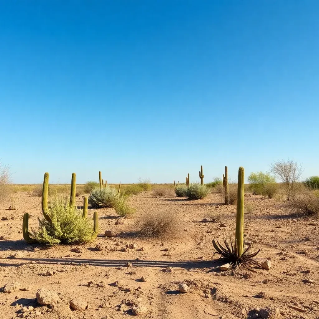 Dry landscape in Georgetown, Texas, emphasizing water conservation efforts.
