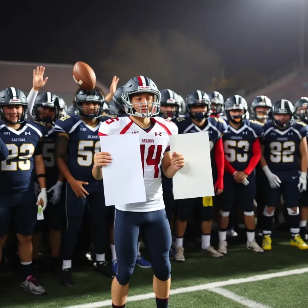 Georgetown High School football team celebrates player commitment to UCLA