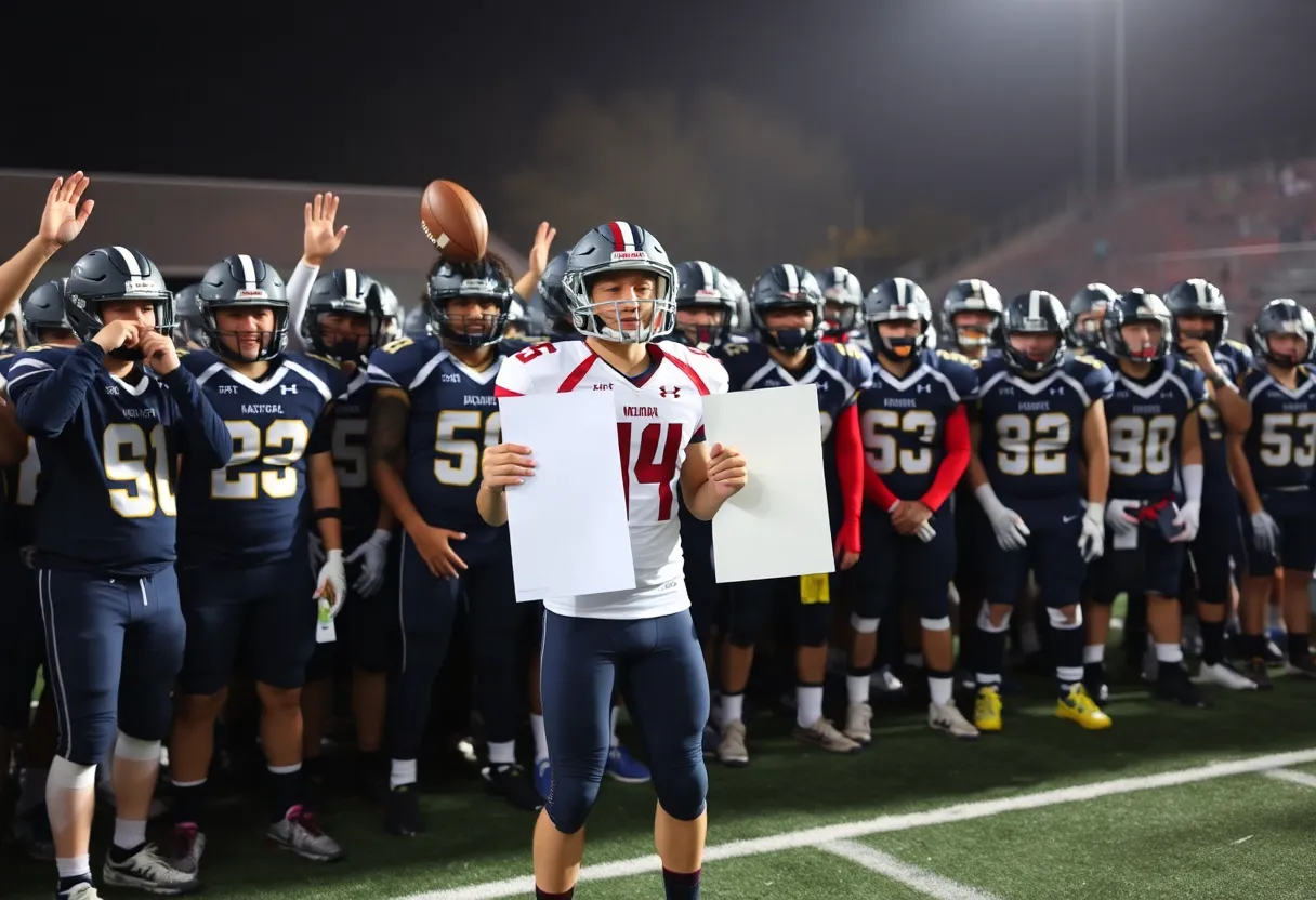 Georgetown High School football team celebrates player commitment to UCLA