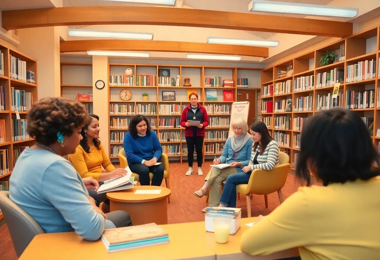 Community members participating in health workshops at Georgetown Public Library