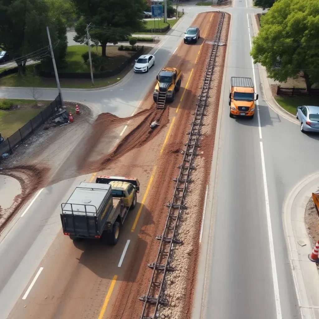 Road construction in Georgetown