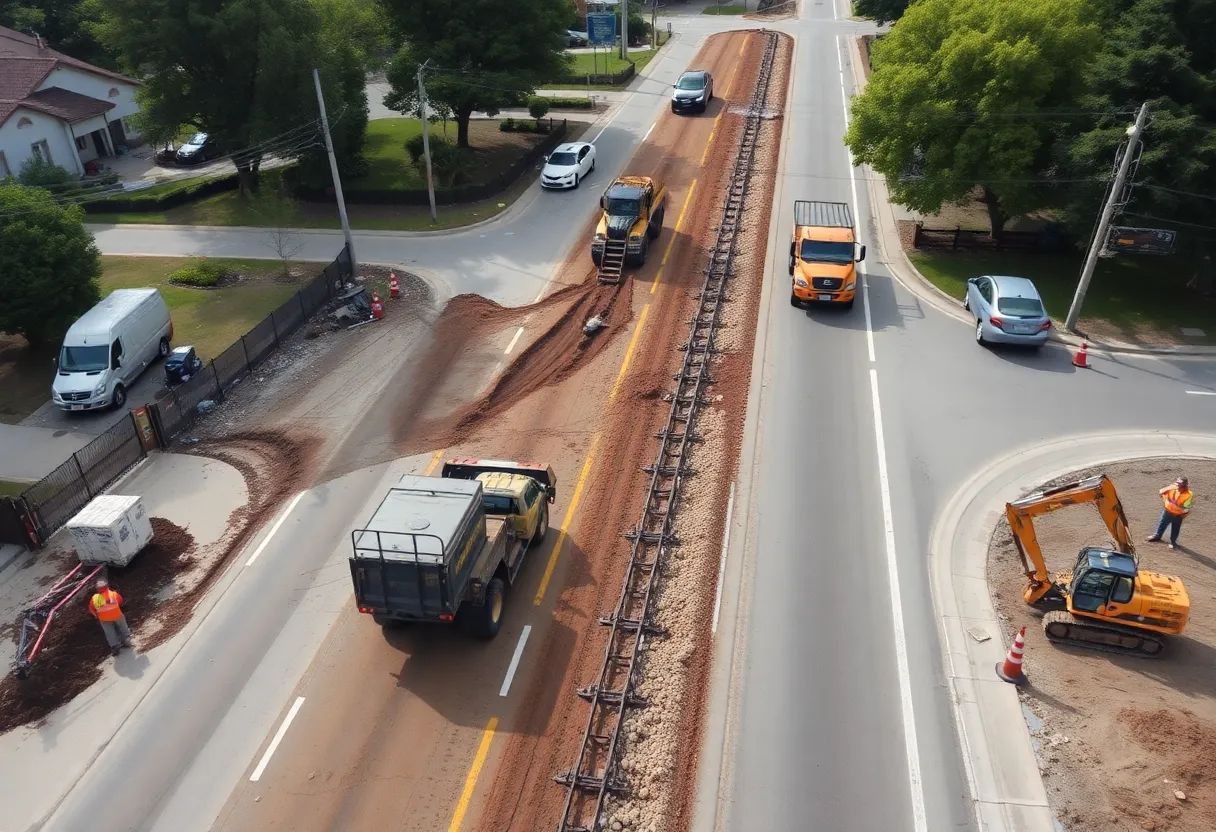 Road construction in Georgetown